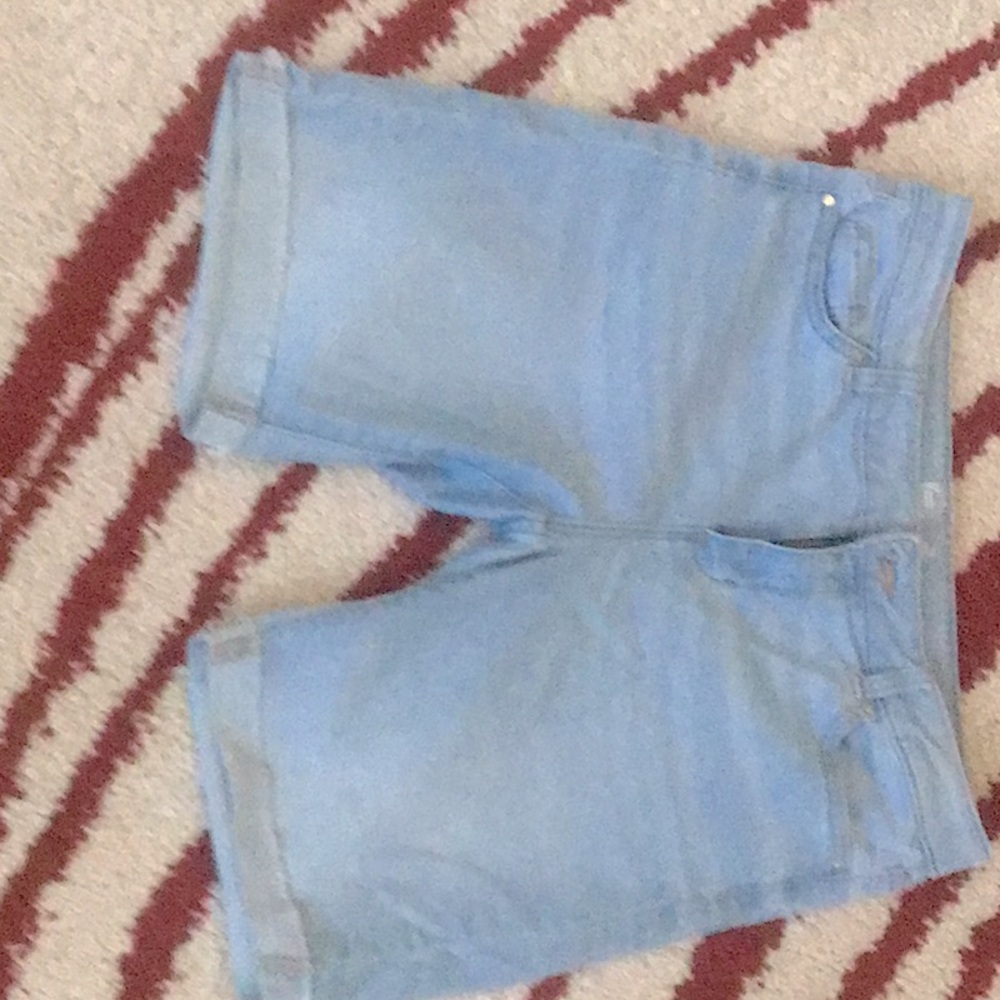 Light wash jean shorts